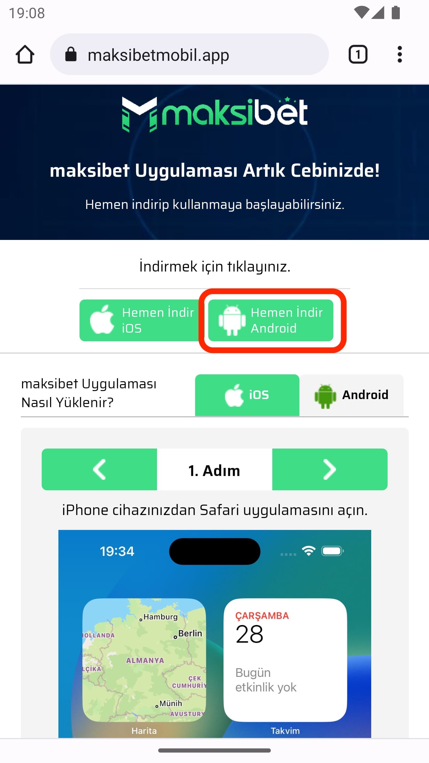 maksibet Mobil Tanıtım - Adım 4